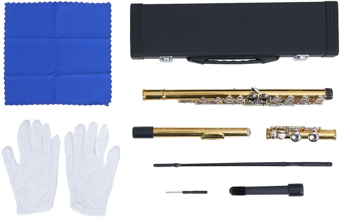 Dailygoods- C Fluit Beginnersinstrument - 16 Toetsen - Luchtdicht - Glanzend Geluid - Messingmateriaal - Perfect Cadeau