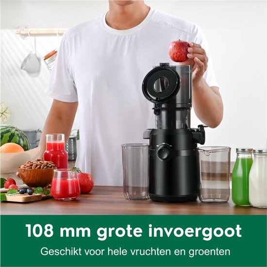 Sapcentrifuge - Slowjuicer voor Groenten & Fruit - Krachtige motor - Zwart — afbeelding 4