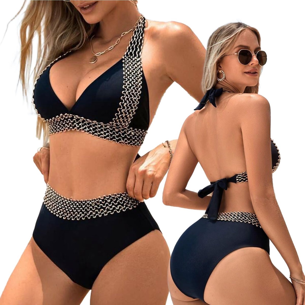 Dailygoods- Bikini-set met uniek design - Eendelige wikkelrok - Casual/Blikvanger - Hoge taille - 1 stuk - Kleurrijk - Badmode