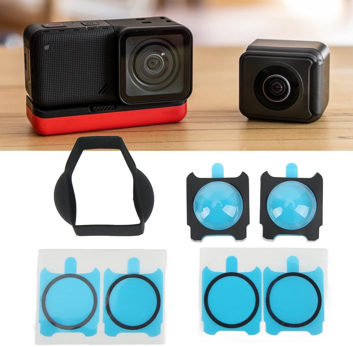 Dailygoods R RS Sticky Lens Guard - Anti-scratch HD-cameraschermbeschermer - Dubbellaagse bescherming - Zelfklevend - Schokbestendig - Geschikt...