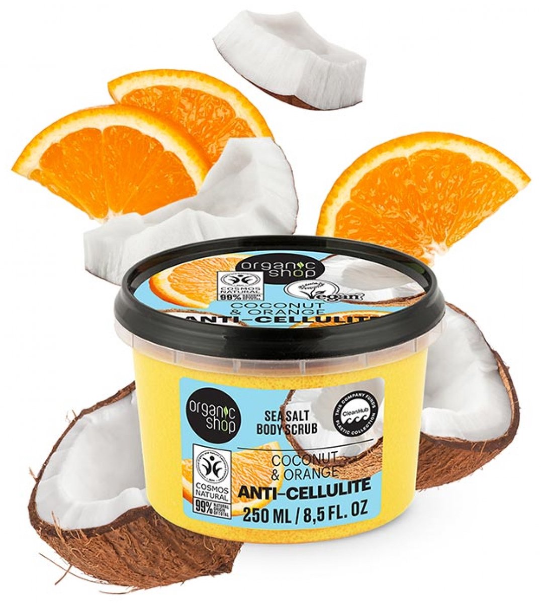 Organic Shop Body Scrub Anti-Cellulite Kokosnoot en Sinaasappel 250 ml