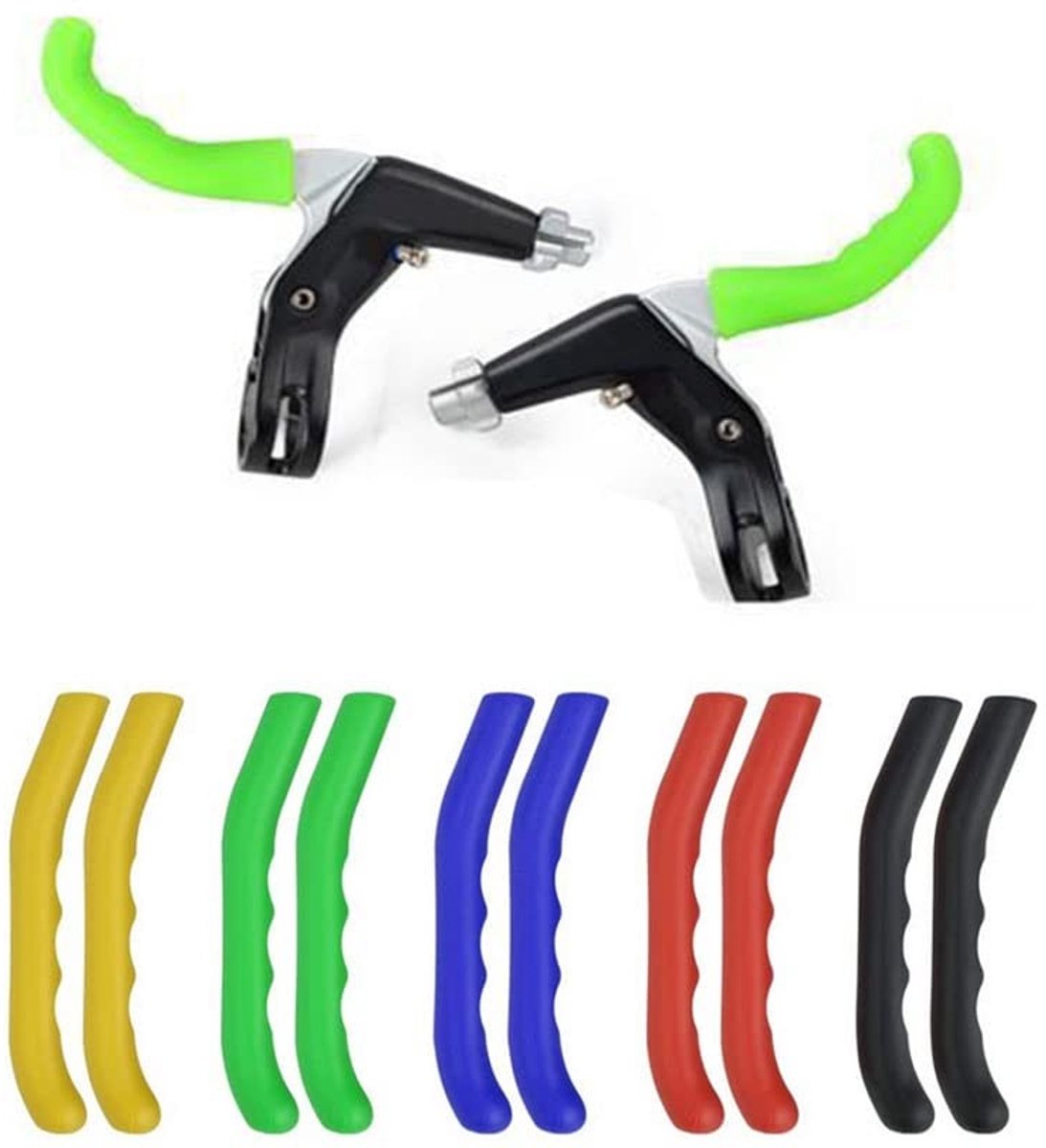 Dailygoods- Remhendel 5 Paar - Antislip Siliconen - Fiets Remgrepen - Lichtgewicht - Waterdicht - 7,5 cm / 1,5 cm Diameter