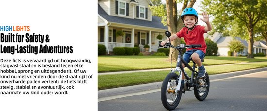 JOYSTAR Lomand Kinderfiets met Zijwieltjes - Jongens & Meisjes - 18 Inch - Geschikt voor 5 t/m 8 Jaar van JOYSTAR — afbeelding 4
