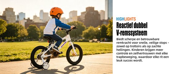 JOYSTAR Lomand Kinderfiets met Zijwieltjes - Jongens & Meisjes - 16 Inch - Geschikt voor 3 t/m 11 Jaar van JOYSTAR — afbeelding 4
