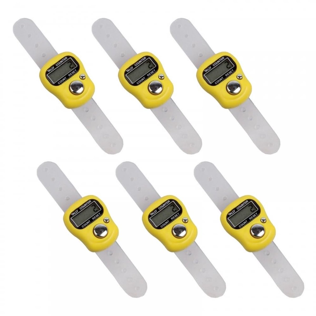 JHUBERS- Vingerteller Mini - 6 Stuks - ABS Duurzaam - Elektronische Telmachine - Energiebesparend - Compact Ontwerp