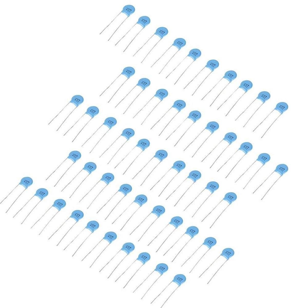 Broco Ceramic Capacitors, 50pcs 1000V 104M 0.1uF 100nF 1000V High Voltage Ceramic Disc Capacitors Set - ShopVlot