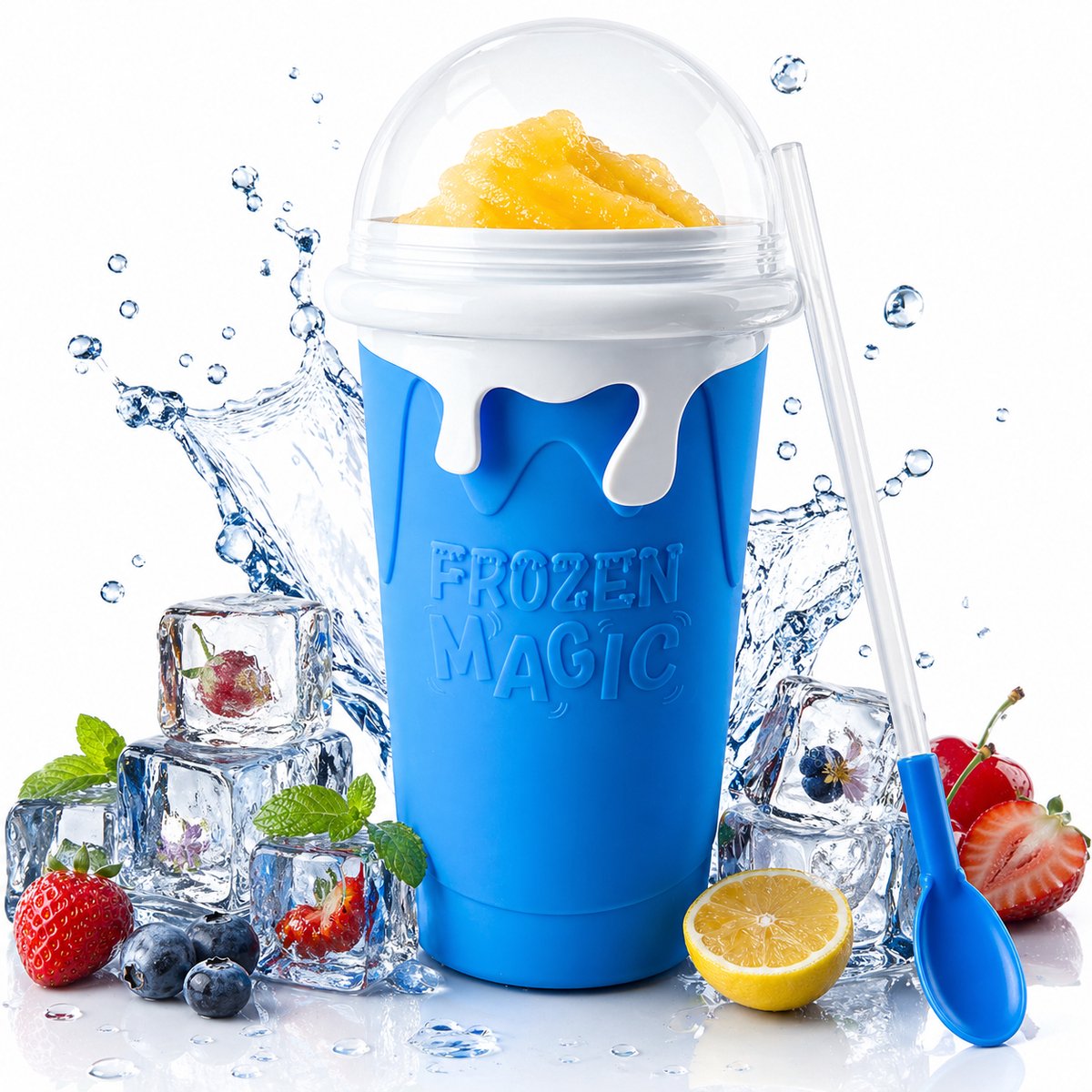 BOTC Slushy Maker - Slush puppy maker - Slushy Cup - BPA Free - IJscrusher - Blauw