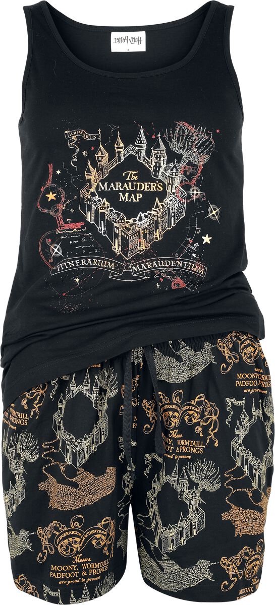 Harry Potter Marauder's Map Pyjama zwart Katoen