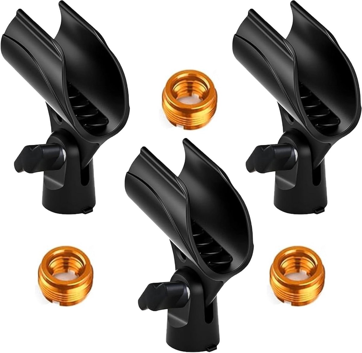 Microfoonhouders - Universele Clips - Stabiele Opnames - Anti-slip Ontwerp - 3 Stuks Set - Zwart
