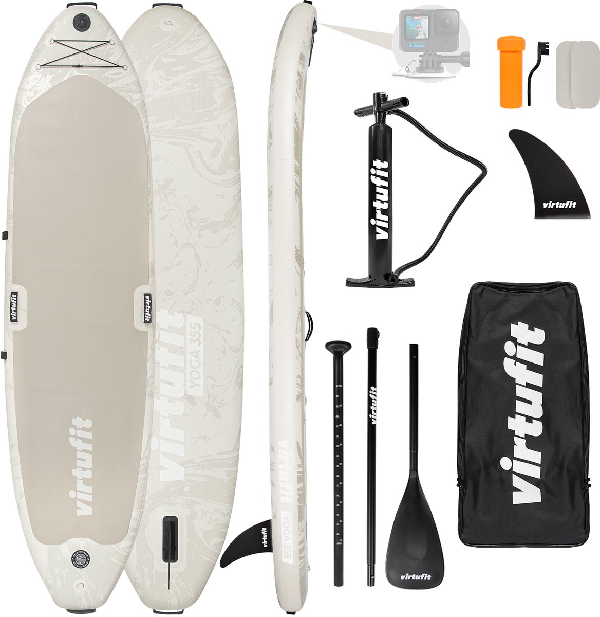 Bol.com VirtuFit Yoga Opblaasbaar SUP Board 335 cm - Stand Up Paddle Board voor Yoga en Fitness - Inclusief Accessoires en Draag... aanbieding