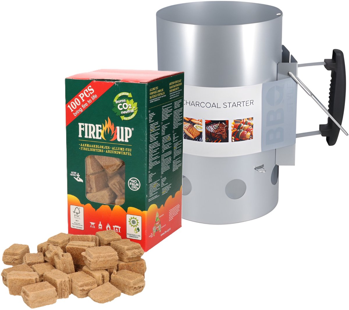 BBQ starter set - aanmaakblokjes 100x - houtskoolstarter - bbq starten - barbecue