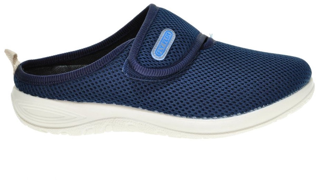 Blauwe Brede Zomermuil Met Velcro Steunzolen Flyflot maat 41