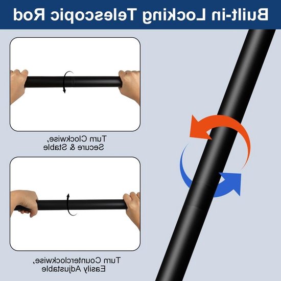 Verstelbare kledingrail, uitschuifbaar van 43 tot 142 cm, wandgemonteerd, ideaal voor kledingopslag en organisatie van Merkloos	 — afbeelding 3
