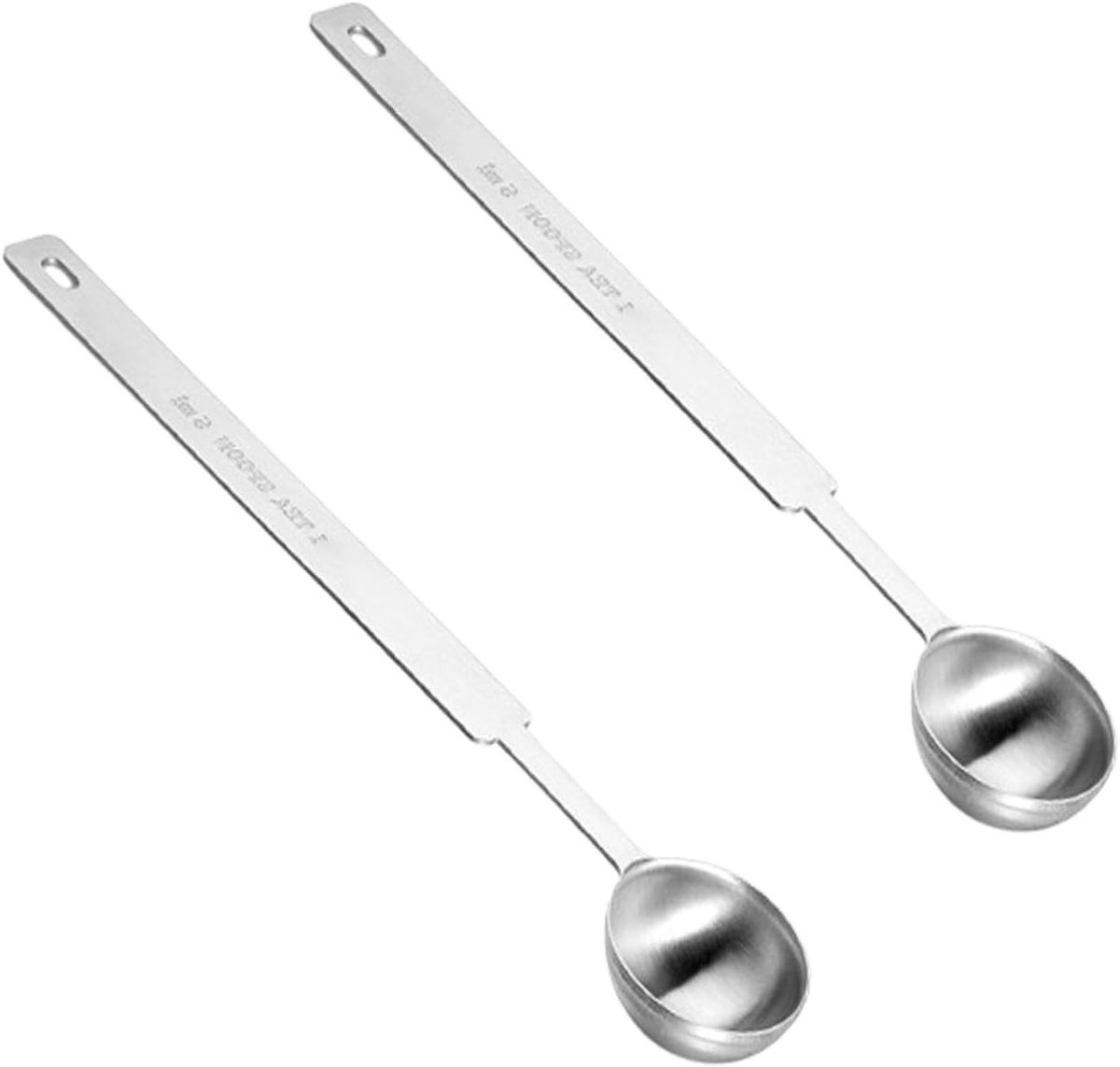 Set van 2 RVS Maatlepels, 5ml Mini Lepels voor Het Meten van Vloeistoffen en Droge Ingrediënten, Perfect voor Koffie en Specerijen