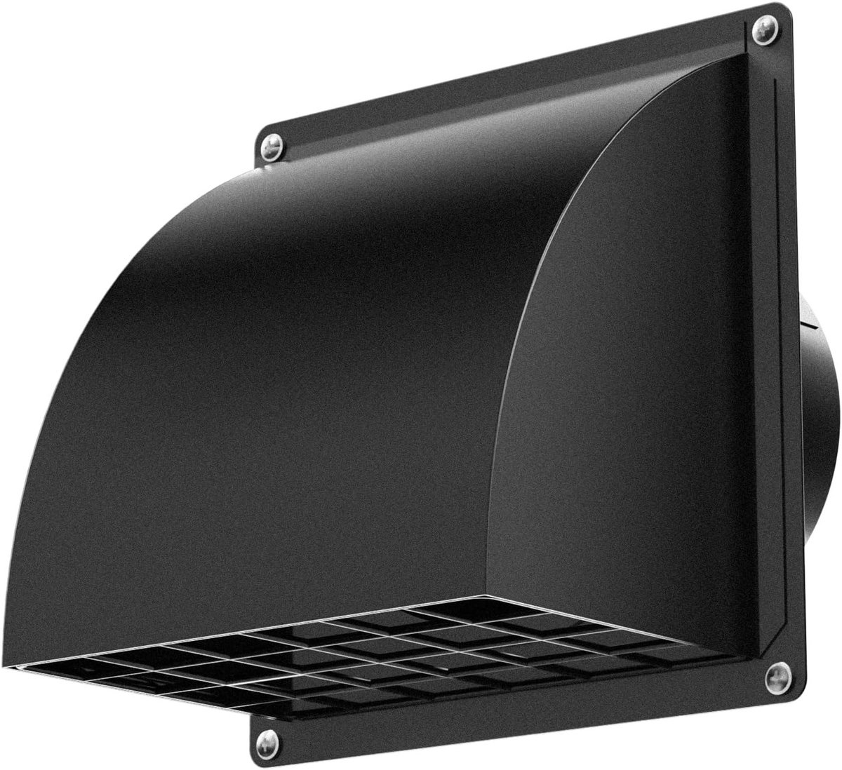 Ventilatierooster 100 mm Zwart voor Afzuiging met Terugslagklep en Insectenbescherming, We