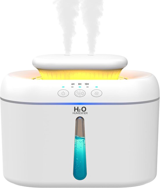 Luchtbevochtiger 2L Slaapkamer – Ultra Stil (20 dB), Top-Fill, Timer, Voor Grote Ruimtes, Kinderkamer & Planten