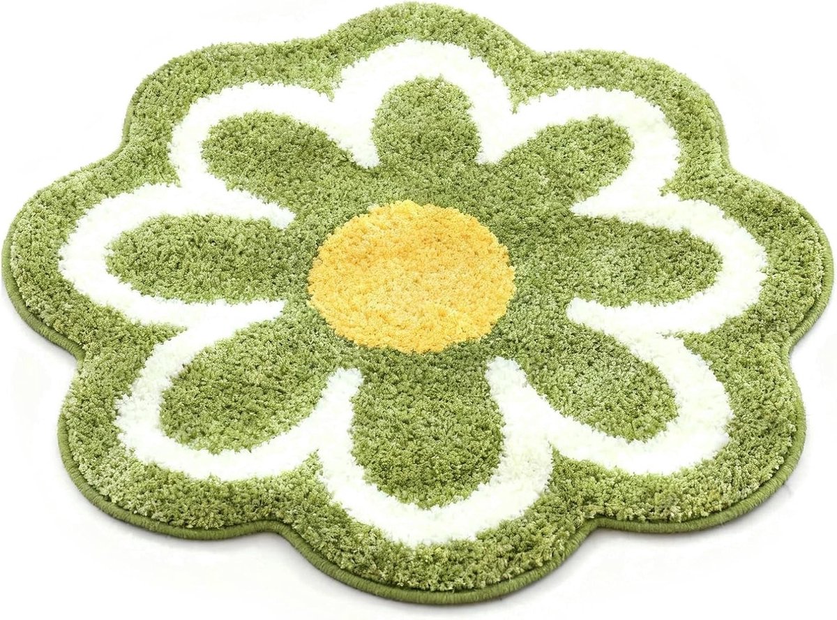 Ronde Antislip Badkamer Tapijt met Bloemenpatroon voor Badkamer, Keuken en Woonkamer - Zacht en Decoratief Vloerkleed voor Thuisgebruik