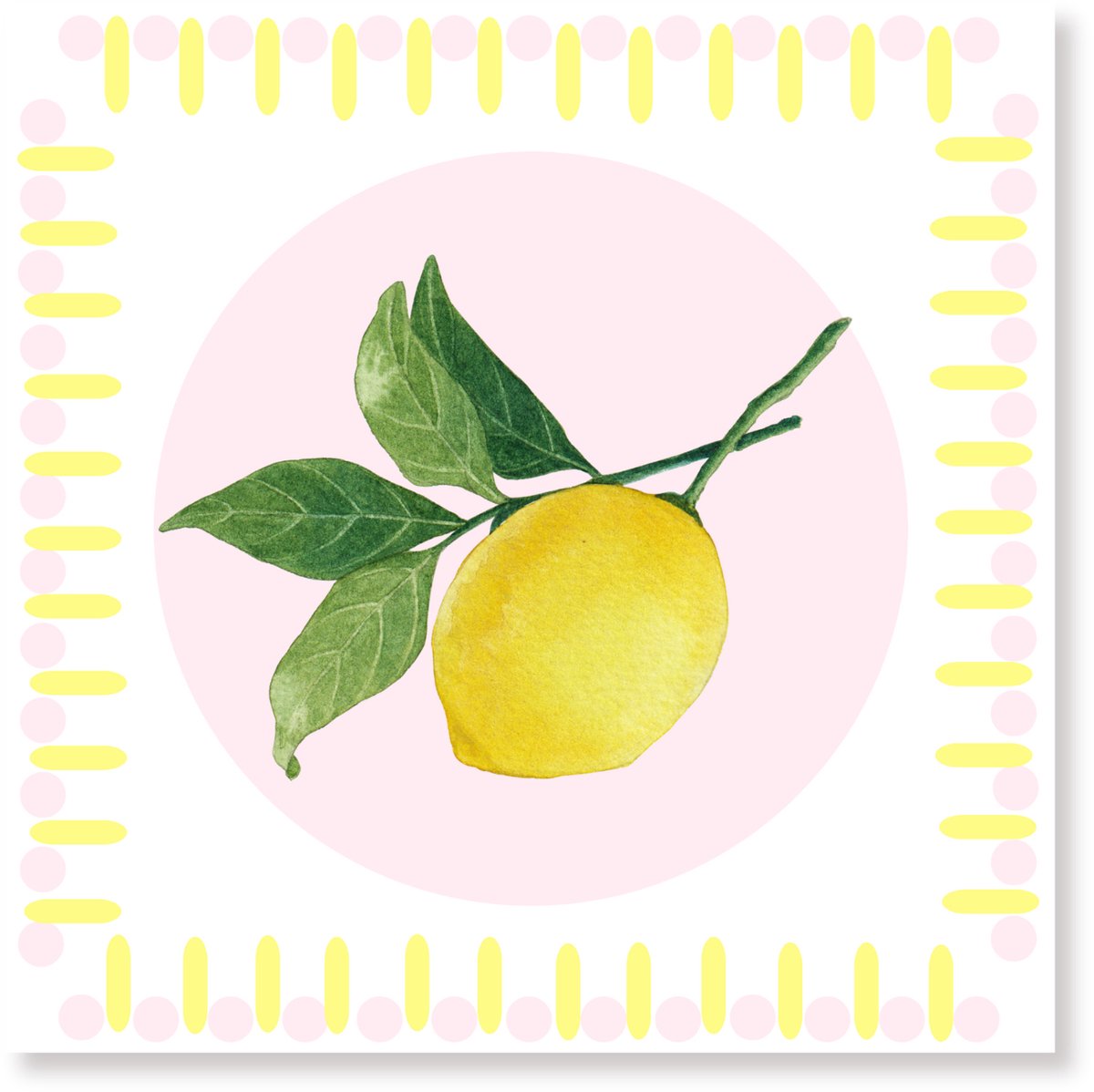 Housevitamin Papieren Servetten 33x33 cm – 3-laags – Citroen – Geel/ Roze – FSC-gecertificeerd – 20 stuks – Feestservetten – Party Decoratie – Tafelstyling
