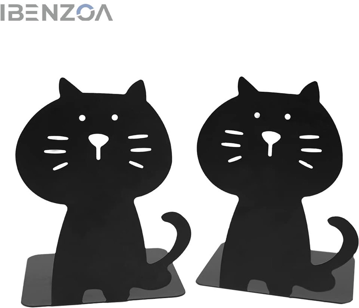 Ibenzoa Boekensteun - Dierenprint - Metalen - Zwart