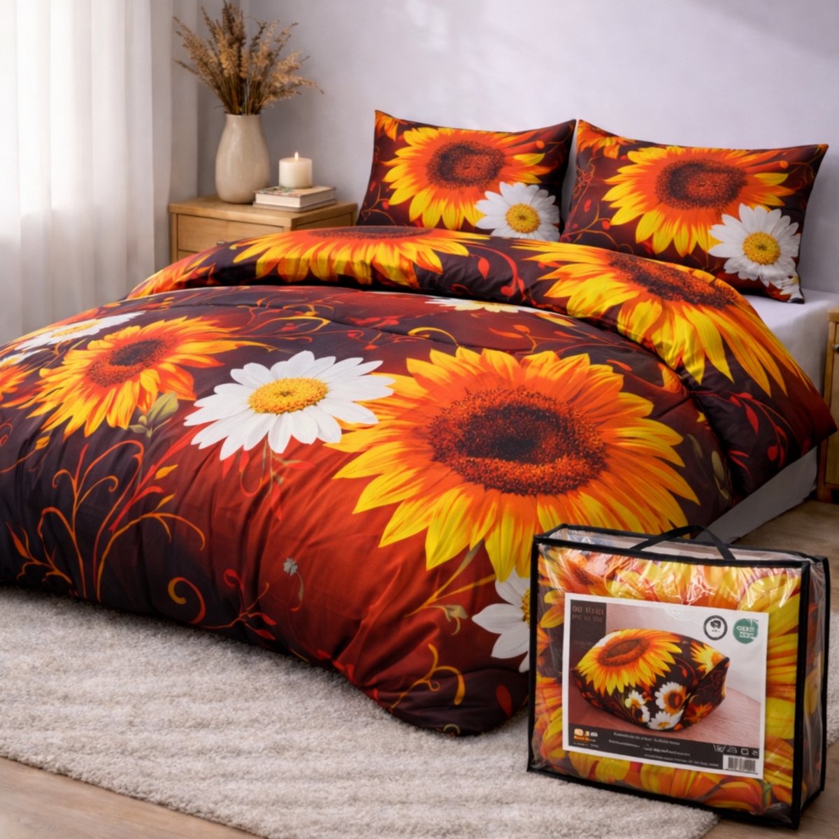 Valking Dekbed Zonder Overtrek - Sunflower - Voor het hele jaar 240 x 220 cm