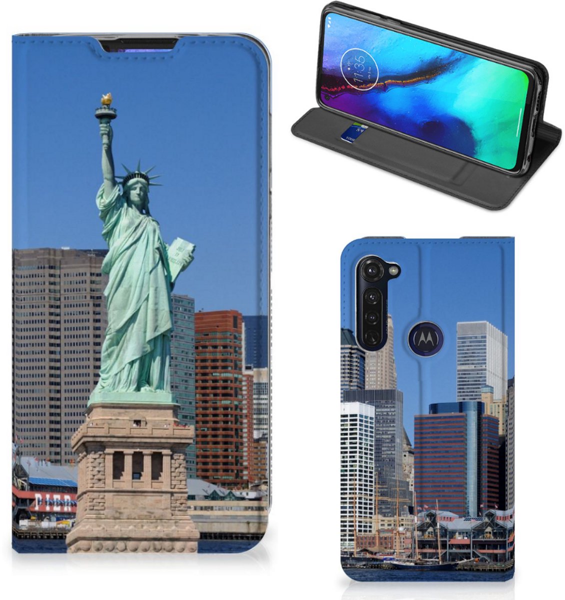 Standcase Hoesje voor Motorola Moto G Pro Book Cover Vrijheidsbeeld