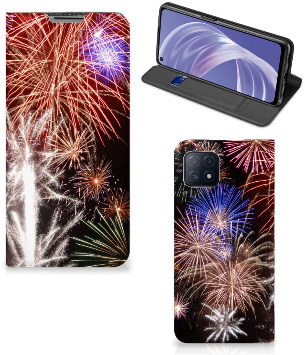 OPPO A73 5G Hippe Standcase Vuurwerk
