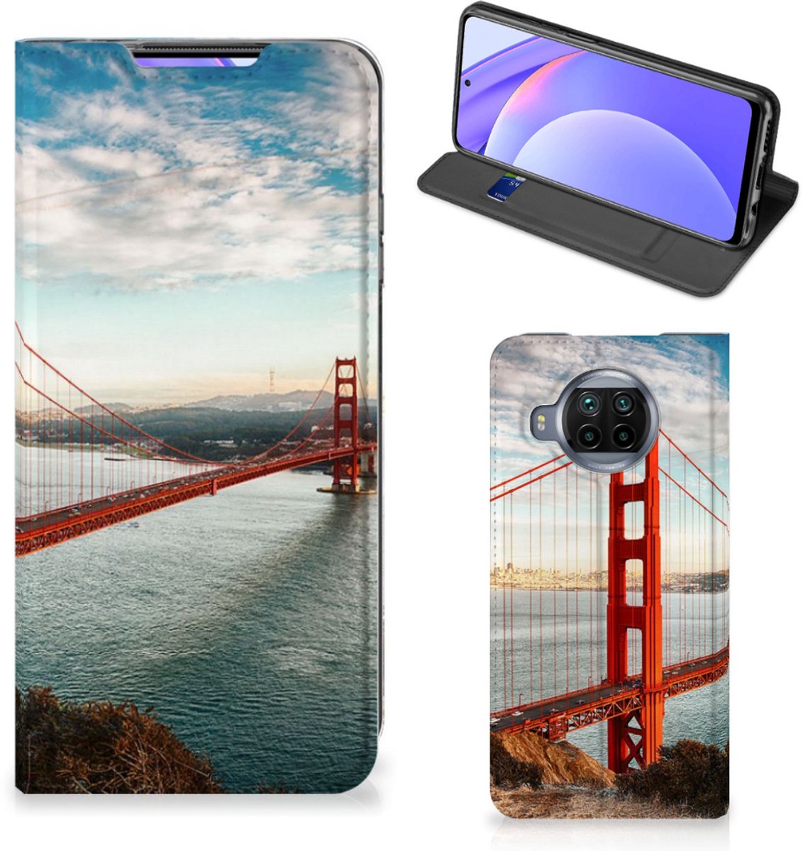 Xiaomi Mi 10T Lite Book Cover Golden Gate Bridge