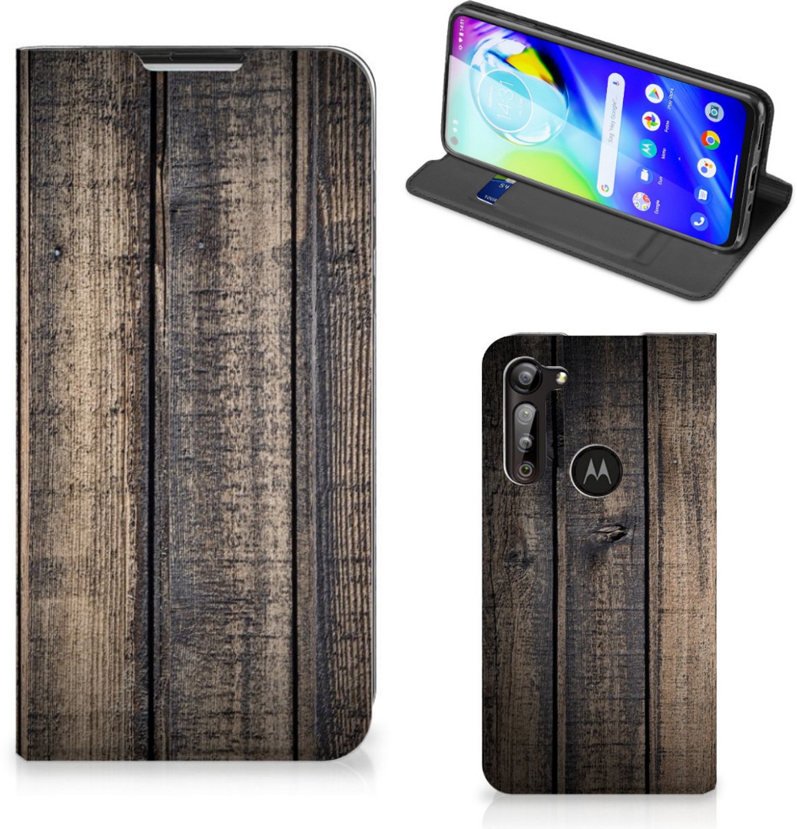 Motorola Moto G8 Power Book Wallet Case Steigerhout