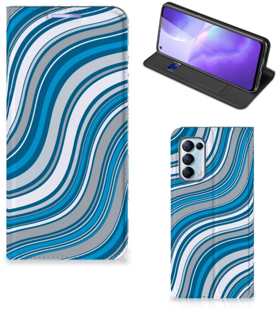 OPPO Find X3 Lite Hoesje met Magneet Waves Blue