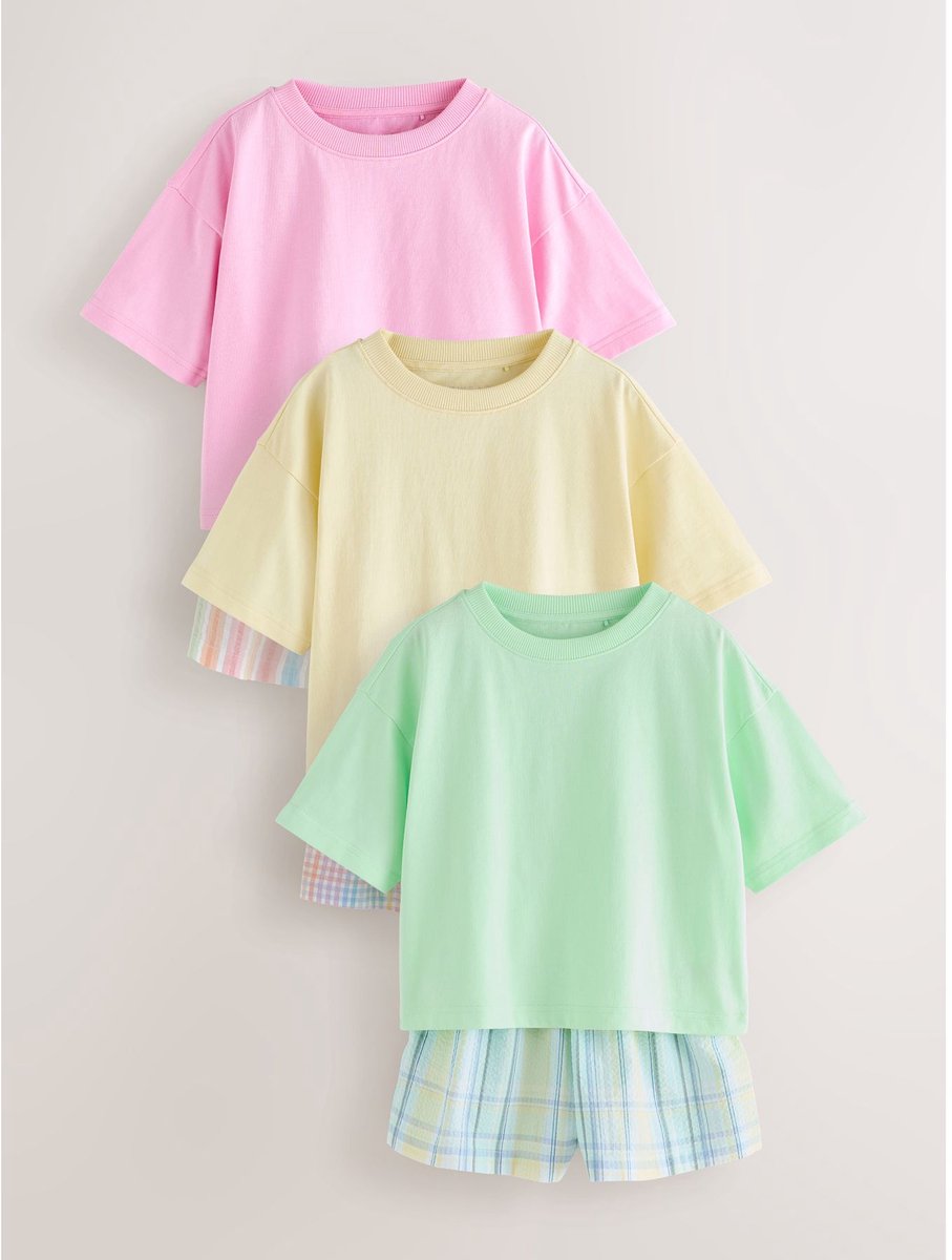 Next - Meisjes - Set van 3 korte pyjama's - Roze