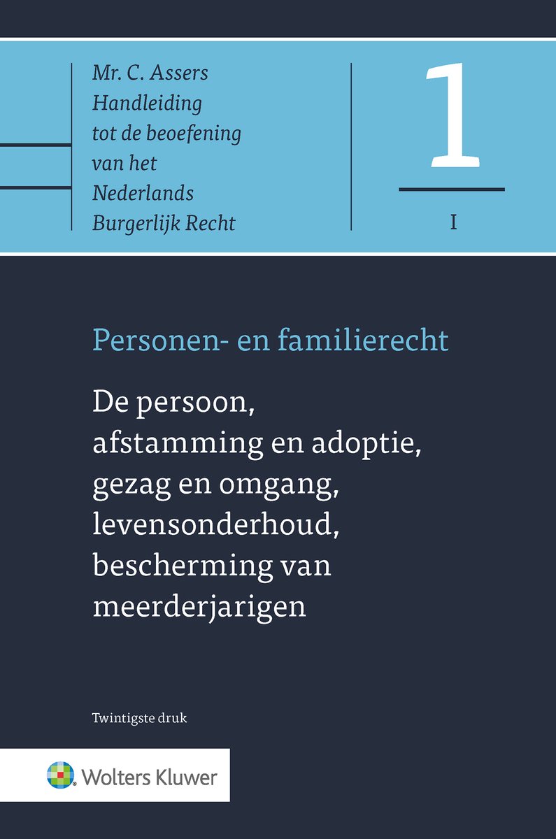 Omslag van Asser 1-I De persoon, afstamming en adoptie, gezag en omgang, levensonderhoud