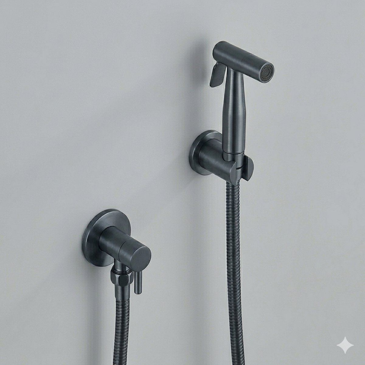 Luxe Handdouche Bidet Set Mat Grijs - Shattaf Bidet Sprayer - Bidetkraan Toilet - RVS 304 - Bidetdouche Compleet - Grijs