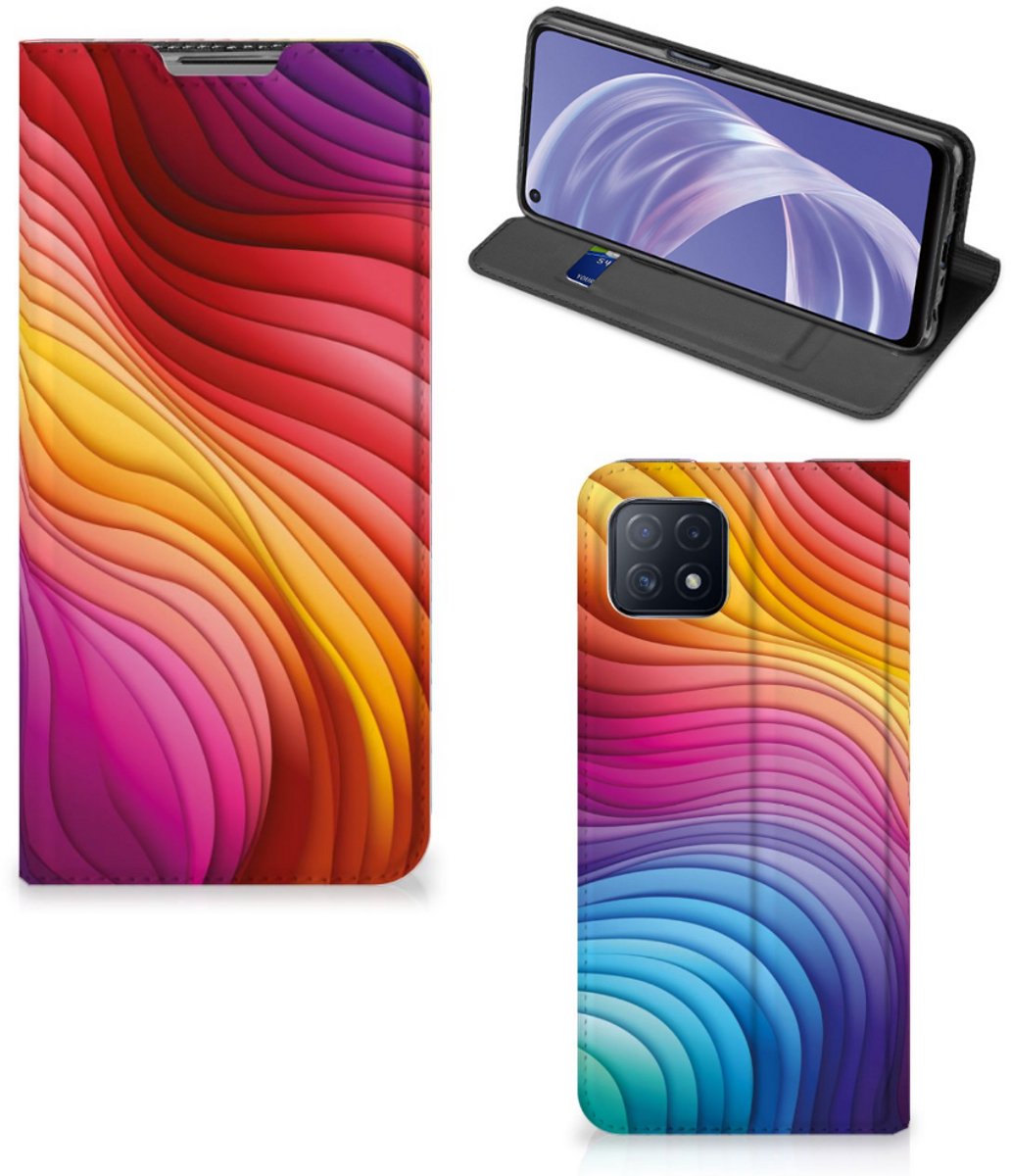 Stand Case voor OPPO A73 5G Regenboog