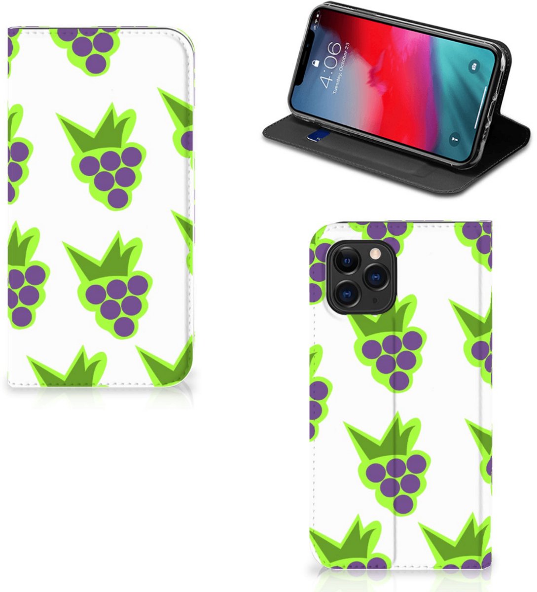 Apple iPhone 11 Pro Flip Style Cover Druiven