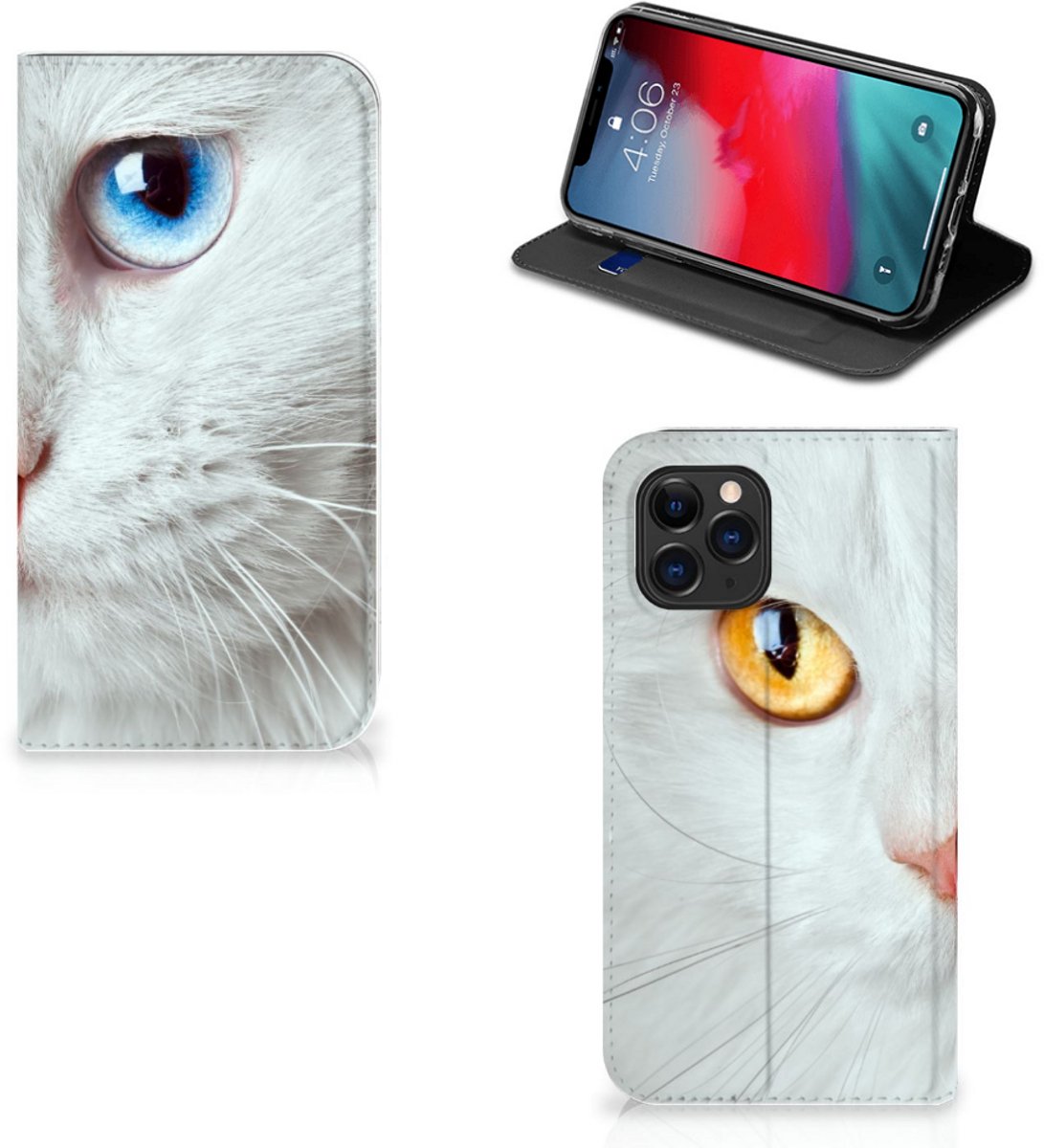 Apple iPhone 11 Pro Hoesje maken Witte Kat