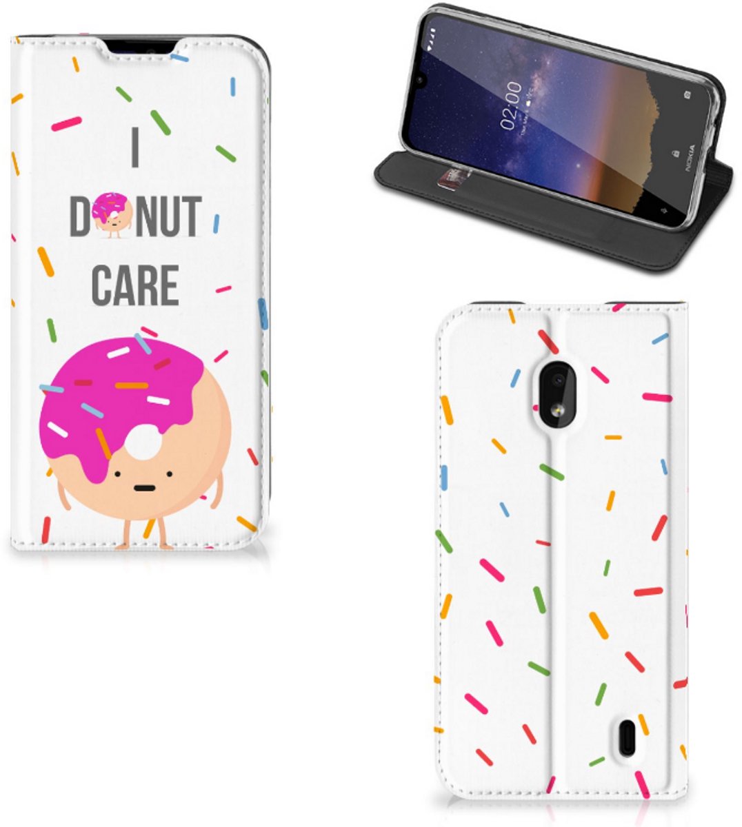 Nokia 2.2 Flip Style Cover Donut Roze
