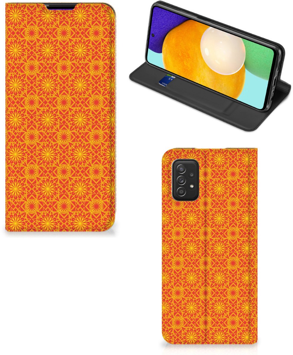 Samsung Galaxy A03s Hoesje met Magneet Batik Oranje