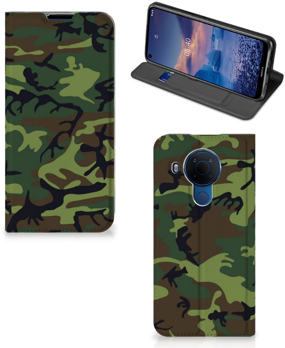 Nokia 5.4 Hoesje met Magneet Army Dark