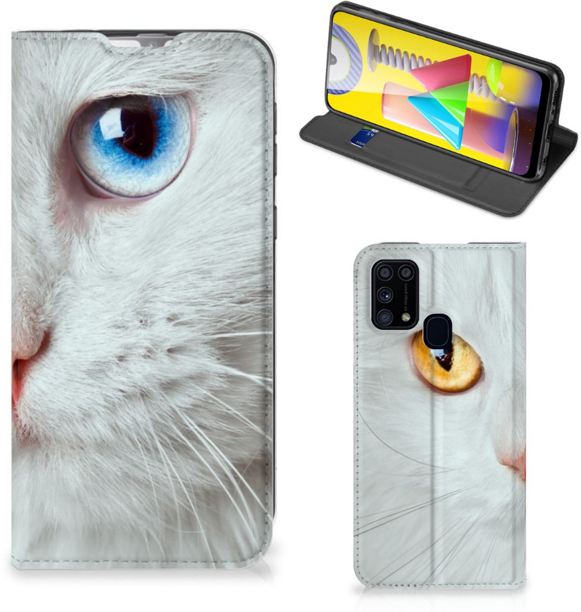 Samsung Galaxy M31 Hoesje maken Witte Kat