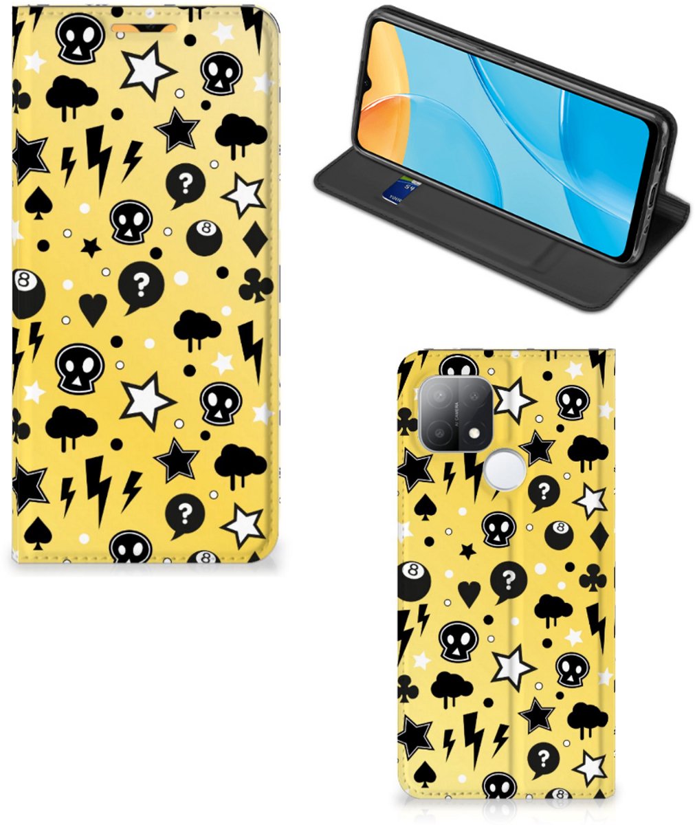 Mobiel BookCase OPPO A15 Punk Geel