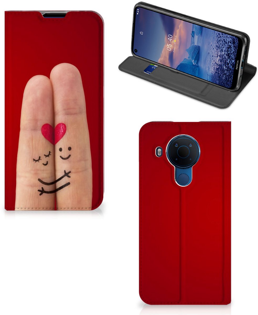Nokia 5.4 Hippe Standcase Liefde - Origineel Romantisch Cadeau