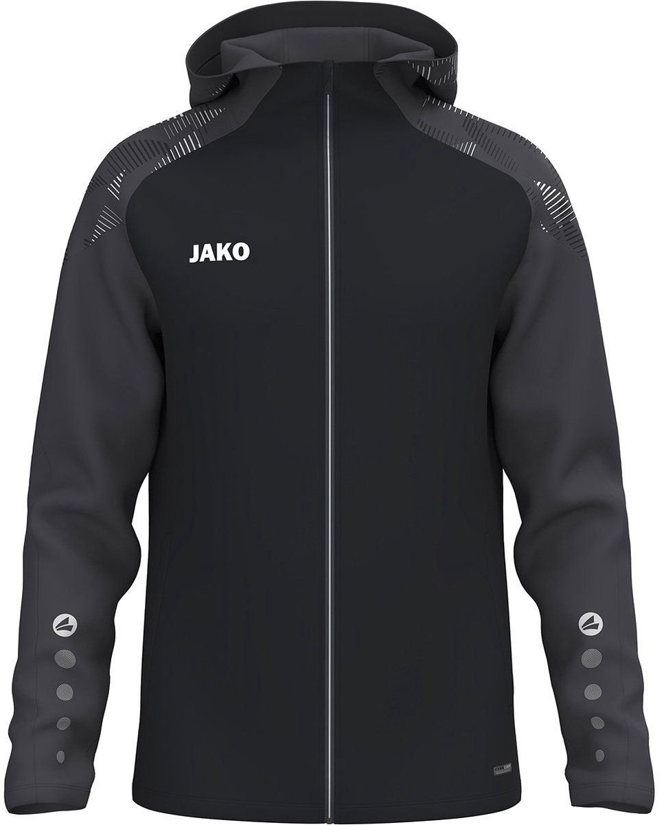 Jako Sonic Jas Met Kap Heren - Zwart / Antraciet | Maat: M