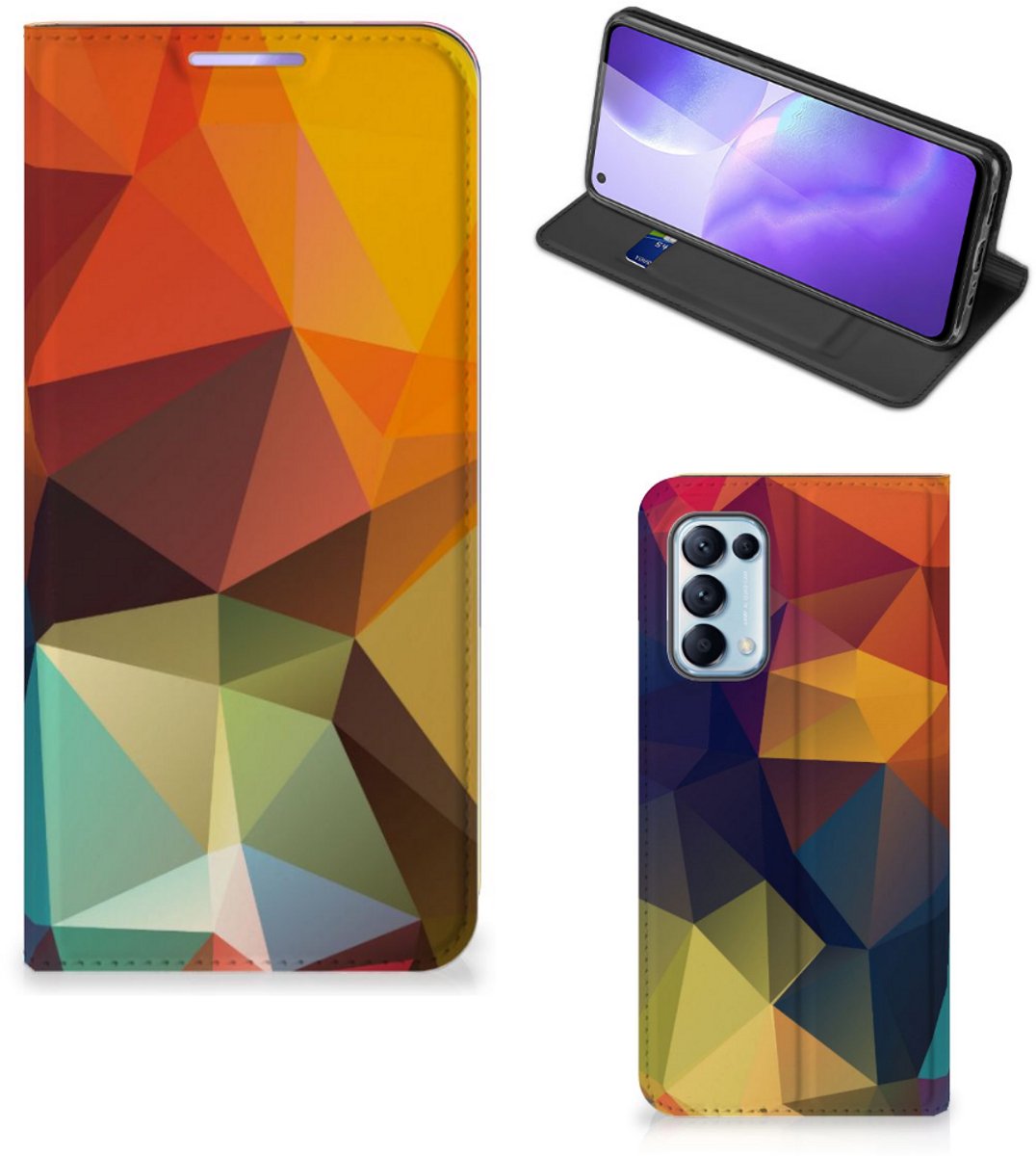 OPPO Find X3 Lite Stand Case Polygon Color