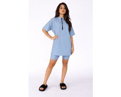 MYKINY BRAND - Semi burkini Dania - Licht blauw - Badpak - Maat XL - Water afstotend ( valt klein)