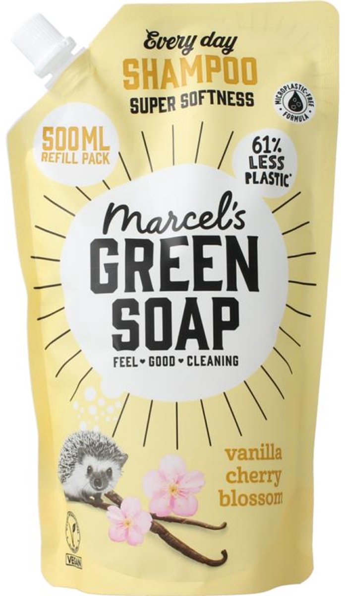 Marcel's Green Soap Shampoo Vanille & Kersenbloesem Navulling (500 ml)