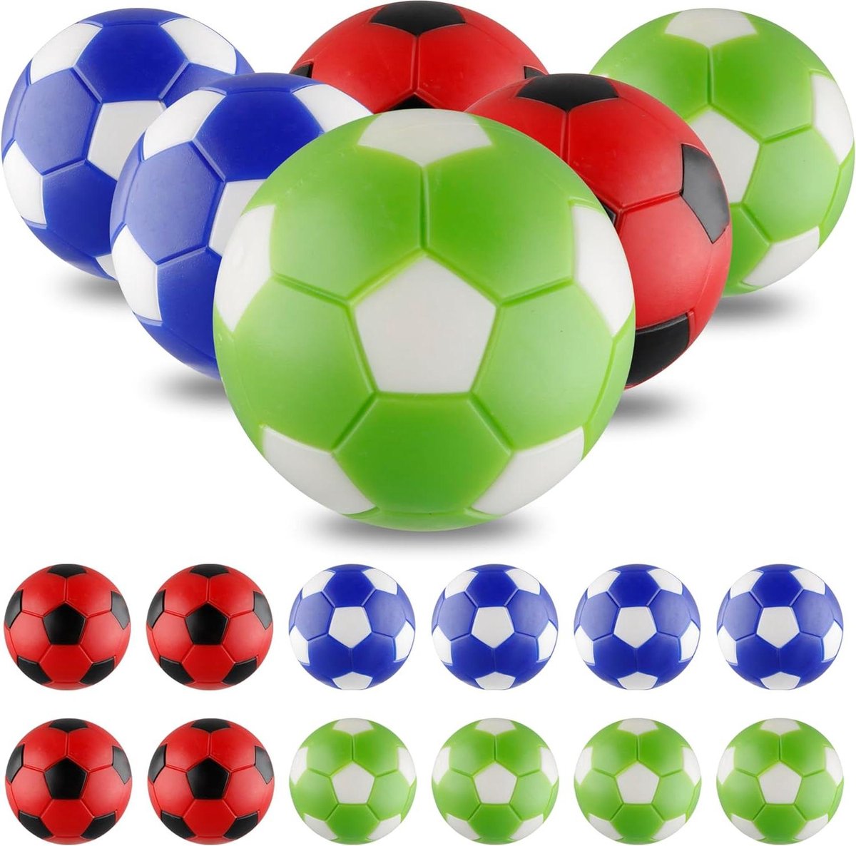 Tafelvoetbal Ballen - Foosball vervanging - Spel spelen - Set van 12 stuks - 36mm - Multicolor
