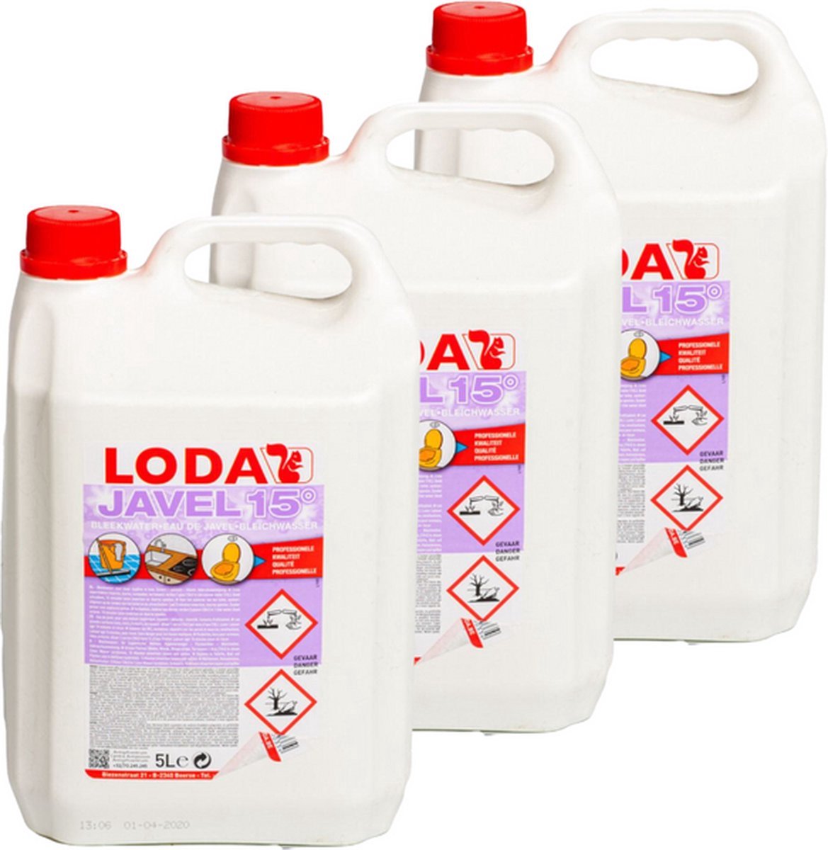 Beste Schoonmaakmiddelen 2026 Loda Javel Bleekwater 3 x 5 liter