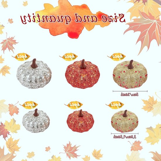 Mini Schuim Pompoenen - 24 Stuks voor Kerstbomen, DIY Knutselen, Fotoprops en Landelijke Decoratie — afbeelding 5