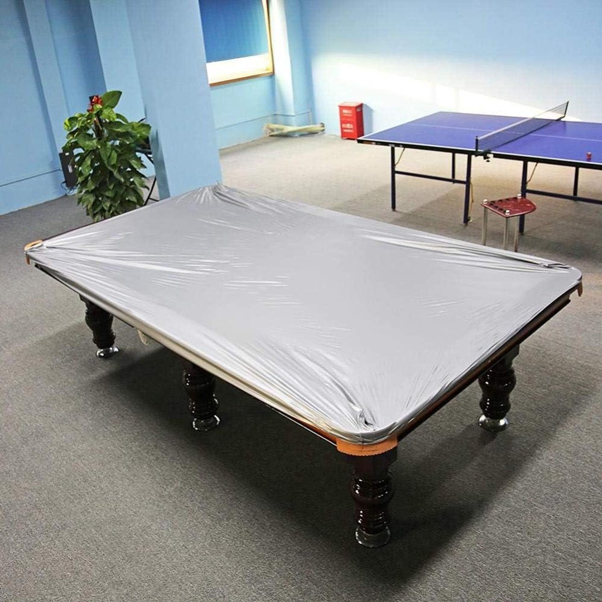 Afdekking Biljarttafel - Beschermhoes Tafel - Tafel Beschermen - Waterdicht Oxford Doek - 260 x 170 cm - Zilvergrijs