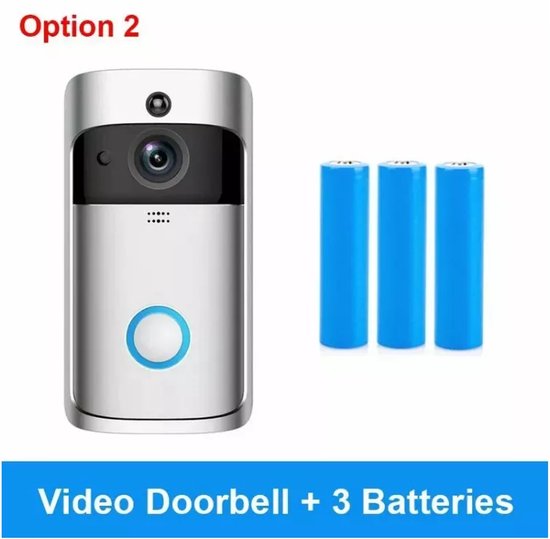 Video deurbel. Video V5 - deurbel met camera - Handleiding - Draadloze deurbel met camera - inclusief gong + 3 oplaadbare batterijen — afbeelding 4